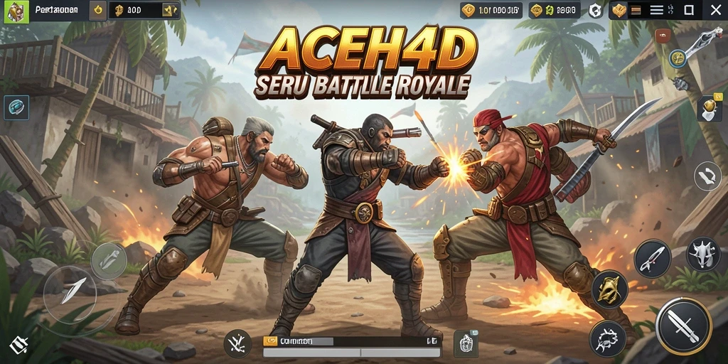Screenshot gameplay ACEH4D menampilkan aksi Battle Royale yang intens.