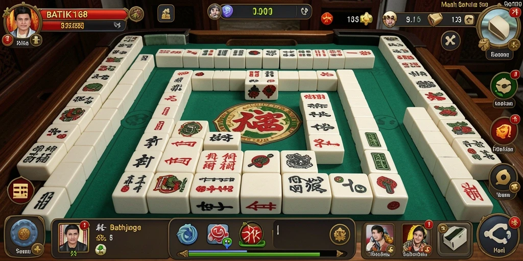 Tampilan gameplay menarik dari BATIK168 yang menunjukkan strategi Mahjong.