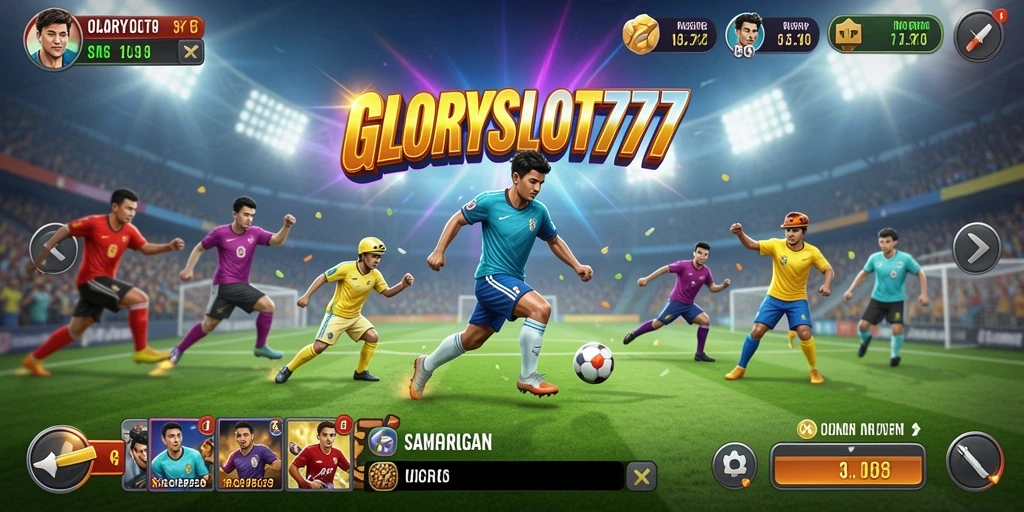 Tampilan gameplay seru dari GLORYSLOT777, menunjukkan aksi olahraga yang mendebarkan.