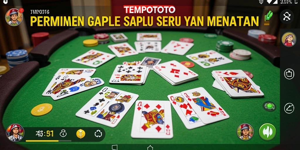 Tampilan gameplay seru dari TEMPOTOTO yang penuh aksi Gaple.