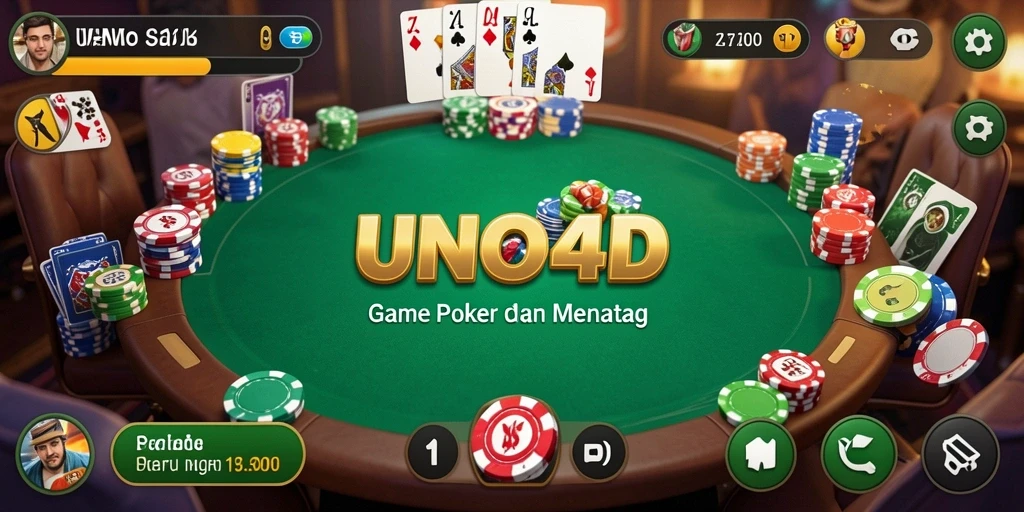 Tangkapan layar gameplay Poker yang seru dan menantang di UNO4D.